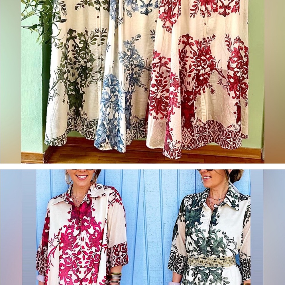 Chic Floral Button maxi dress made in Italy